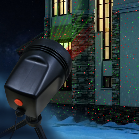 Vánoční laserový projektor 5 funkcí IP44 + napájecí zdroj Sanico Goldlux