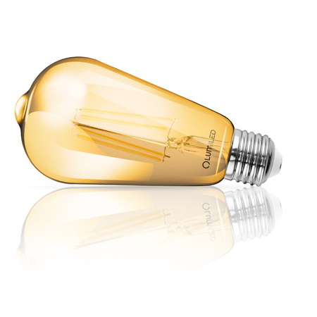 6x LED žárovka E27 Edison ST64 4W = 35W 440lm 2000K Warm 360° FILAMENT LUMILED