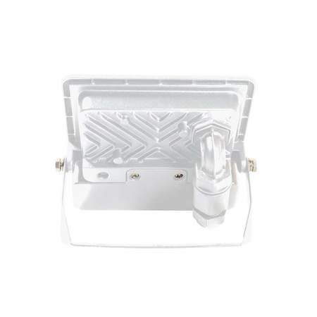 Reflektor LED 10W 735lm 3000K IP65 Bílý s tlumičem. pohybovým senzorem a funkcí CUT-OFF Samsung Chip VT-118S-W V-TAC