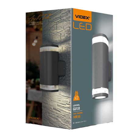 Venkovní nástěnné svítidlo IP54 2x GU10 Grey BRUNO Videx