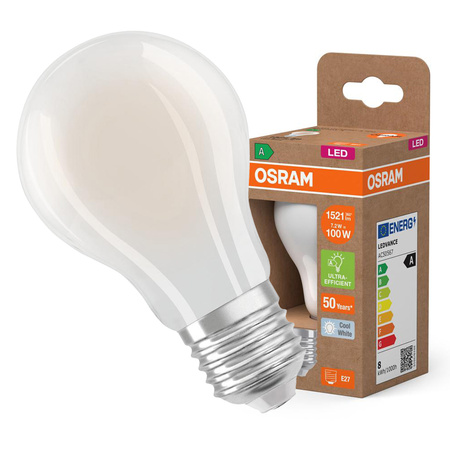 LED žárovka A60 E27 7,2W = 100W 1521lm 4000K Neutrální 320° vlákno CLASSIC ENERGETICKÁ ÚSPORNOST Osram