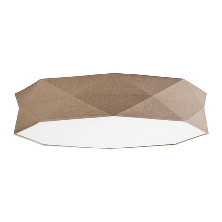 KANTOOR NATURE Stropní plafónové osvětlení Kulaté bílé a béžové plátno 80cm 15W 6xE27 6196 TK Lighting
