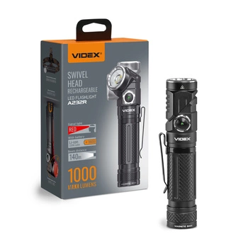 Ruční LED svítilna 10W 1000lm 8 Tyb USB-C Vodotěsné IP66 Videx