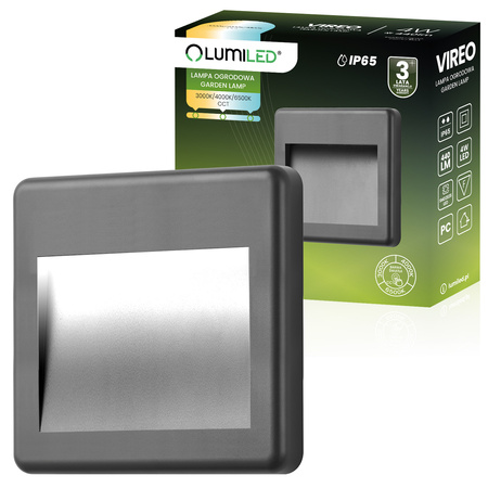 Venkovní zahradní schodišťová nástěnná lampa CCT 3000-6500K LED 4W IP65 VIREO LUMILED