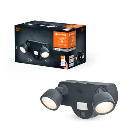 Zahradní lampa LED nástěnná lampa 16W 3000K Teplá bílá IP44 SMART+ s WiFi kamerou s pohybovým a soumrakovým senzorem stmívatelná vícebodová LEDVANCE