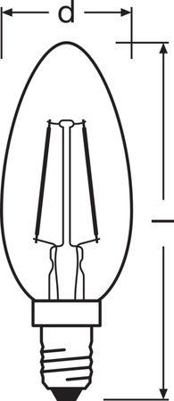Dekorativní žárovka LED B37 Candle E14 1,5W = 12W 120lm 2400K Warm 300° Vintage 1906 Osram