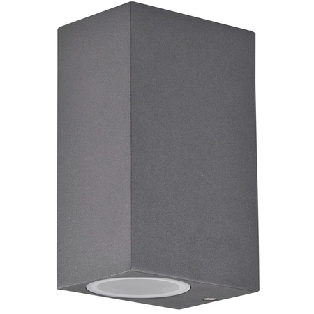 Venkovní nástěnné svítidlo shora dolů s LED 2x GU10 BOSTON GOLDLUX (Polux) ALUMINIUM GRAY