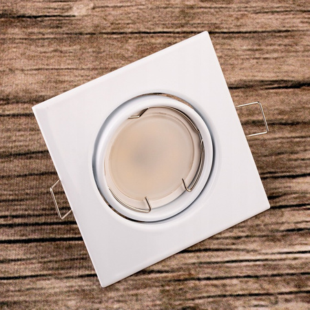 Halogenová Podhledové svítidlo GU10, MR16 Nastavitelná Čtvercová Bílý Plech PICTOR LUMILED