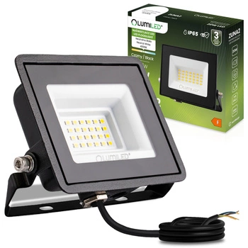 LED Reflektor 20W, 1800lm 4000K IP65 Černá ZUNA2 LUMILED