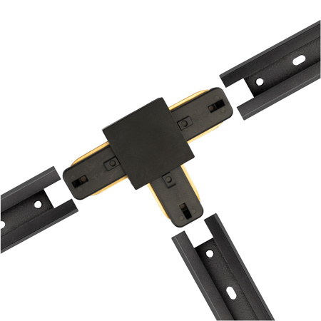 Trojitý T-kus černý konektor pro jednofázové přípojnice - přípojnice