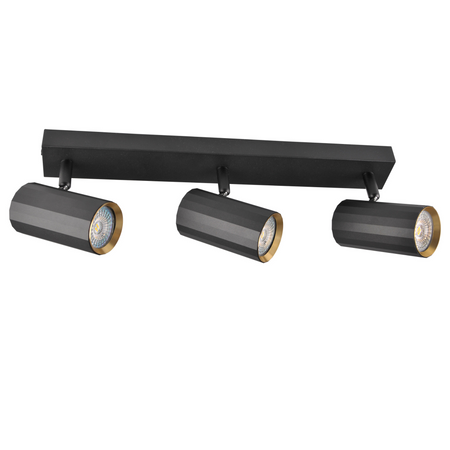 Nástěnné a stropní bodové svítidlo 3x GU10 Black Gold NICEA Sanico Goldlux
