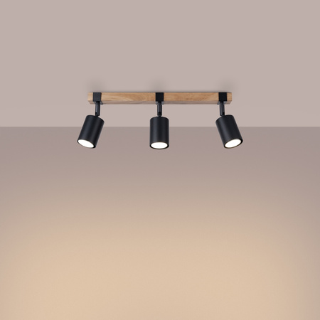 Stropní svítidlo FAGER 3xGU10 Reflector Moving Black Skandinávské SOLLUX