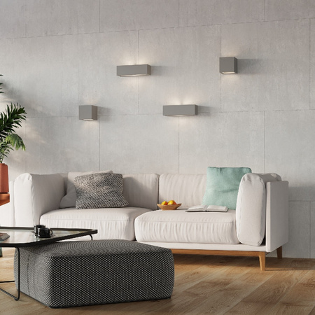 Nástěnné svítidlo LED VEGA E27 Obdélníkové keramické šedé SOLLUX