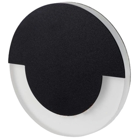 Schodišťové svítidlo LED 0,8W 13lm 3000K teplá bílá Round Black Sola Kanlux