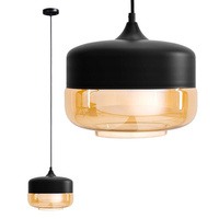 Skleněné stropní závěsné svítidlo Amber Black pro LED E27 Modern