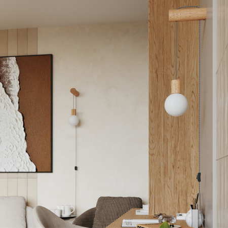 Nástěnné svítidlo Overhang G9 Natural Wood White Nimbi Peach Puff SL.1645 Sollux