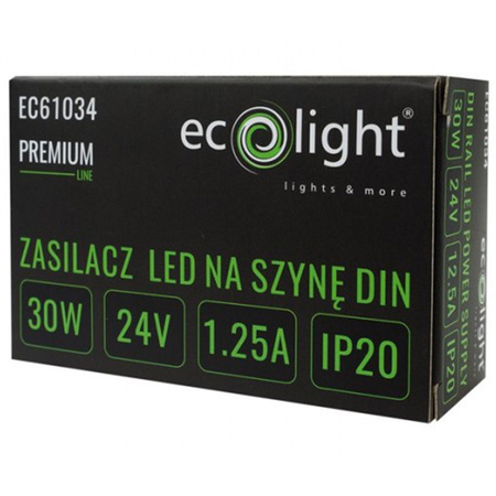 Napájecí zdroj LED na lištu DIN Premium Line 30W 24V Ecolight