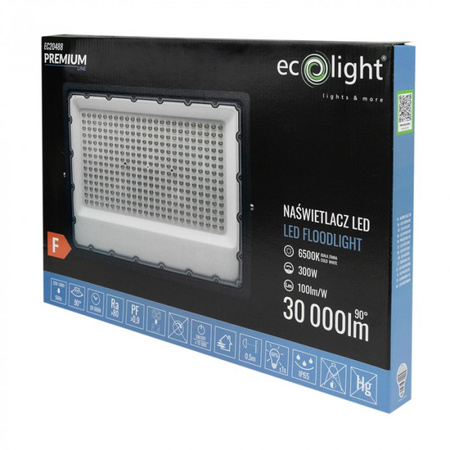 LED reflektor 300W 30000lm 6500K studený IP65 Premium Line Ecolight