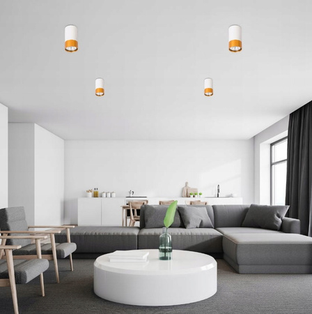 Halogenový reflektorový bodový reflektor GU10 s povrchovou montáží, kulatý, bílý, zlatý, Clement Masterled