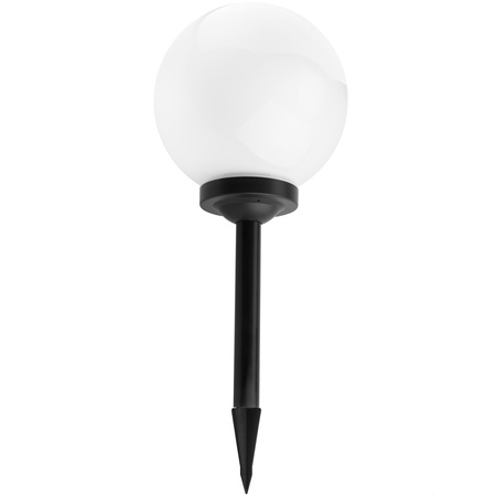 LED solární zahradní lampa se zapichovacím hrotem – Bílá koule ATRIS 25 cm LUMILED