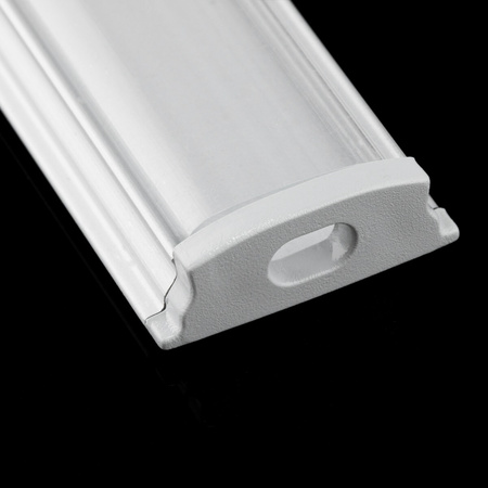 Povrchový Hliníkový Profil pro LED KM34, Stříbrný 1m + Průhledná Krytka + Záslepky LUMILED