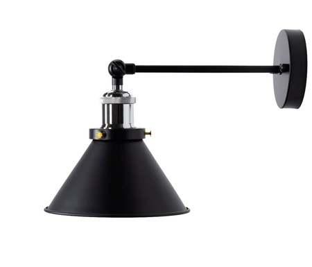 Nástěnná lampa Black Chrome E27. kovová nástěnná lampa. pohyblivé stínidlo Loft