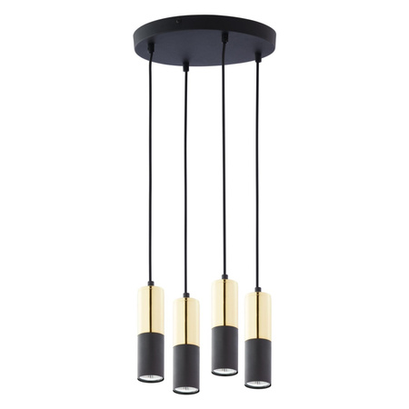 Lustr ELIT BLACK Závěsné stropní svítidlo černé a zlaté moderní 4xGU10 4364 TK Lighting