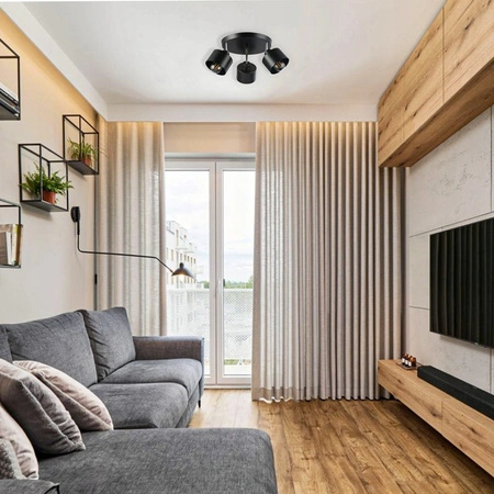 Nástěnná zásuvka pro povrchovou montáž Pohyblivé svítidlo E27 kulaté černé Elza Masterled