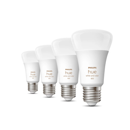 4PAK LED žárovka E27 A60 6,5W CCT RGB PHILIPS HUE White & COLOR Ambiance Bluetooth Zigbee