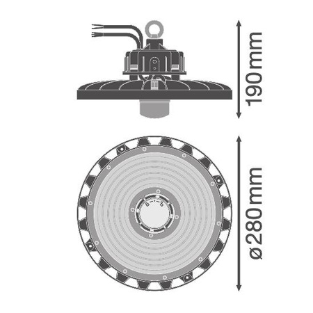 LED průmyslové svítidlo 87W 13000lm 4000K neutrální se soumrakovým senzorem pohybu černé IP65 IK08 High Bay Gen 4 Ledvance