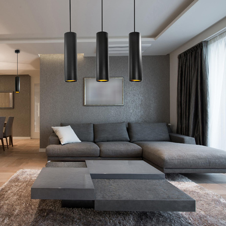 IL MIO LATI stropní závěsné svítidlo 3x GU10 černá - zlatá - GOLDLUX (Polux)