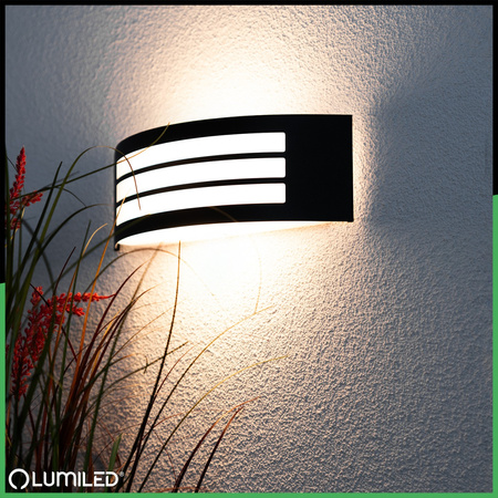 Zahradní nástěnná lampa E27, IP44 Černá FREESIA LUMILED