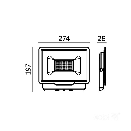 Venkovní LED reflektor Zahrada 100W 8500lm 4000K Neutrální 120° IP65 Černá MH Kobi