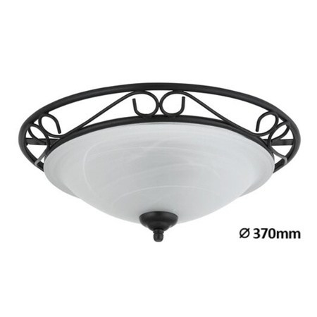 Plafond LED stropní svítidlo Povrchová montáž 2x E27 Black Classic Athen Rabalux