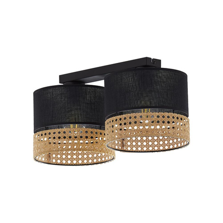 PAGLIA BLACK Rattan Black Stropní svítidlo pro povrchovou montáž v boho stylu 2xE27 6545 TK Lighting