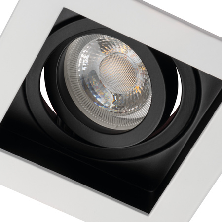 LED GU5.3 GU10 Square White Black Aret Kanlux Nastavitelné zapuštěné stropní halogenové bodové svítidlo