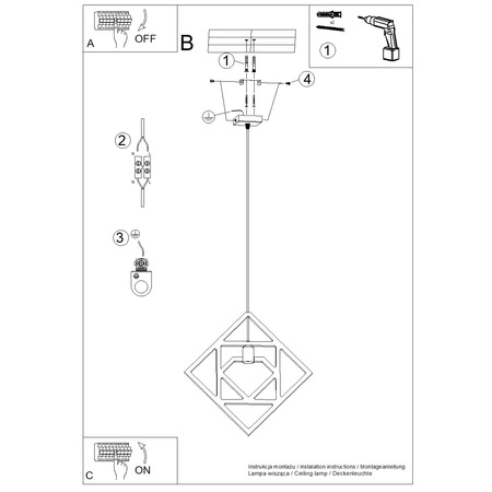Stropní závěsné svítidlo E27 Přírodní dřevo CARO Peach Puff SL.1757 Sollux