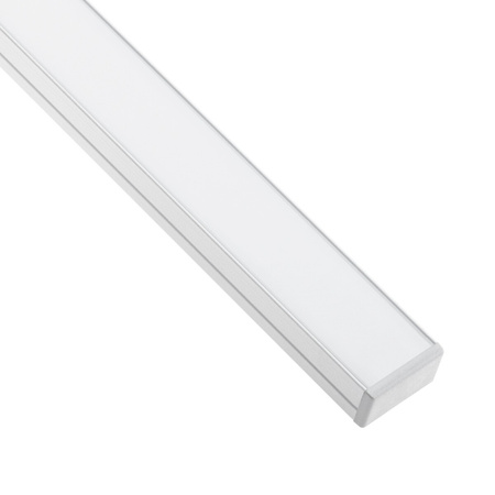 Eloxovaný hliníkový profil pro LED KM35 Silver Přisazená 2m + neprůhledný kryt + koncovky