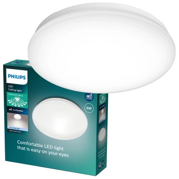 MOIRE přisazená LED stropní lampa 6W 4000K 22cm bílá kulatá PHILIPS