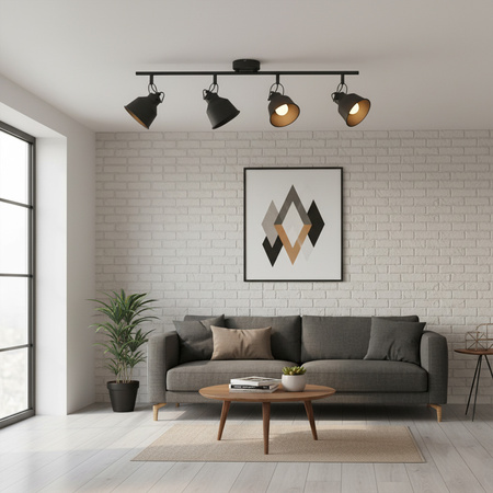 Nástěnné a stropní bodové svítidlo 4x E14 černé NIKO Sanico Goldlux