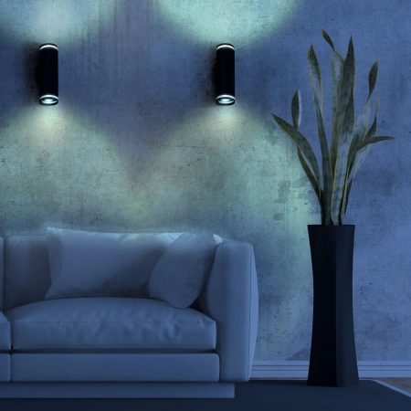 Nástěnné svítidlo Venkovní fasádní svítidlo 2 x GU10 černé PARIS Sanico Goldlux