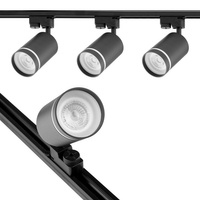 Sada osvětlovacích kolejnic 1.5m dráha + 3x GU10 LED dráha Světle černá s ozdobným kroužkem