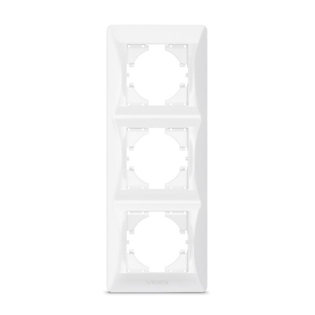 Horizontální rámeček zásuvky Trojitá povrchová montáž bílá BINERA VIDEX