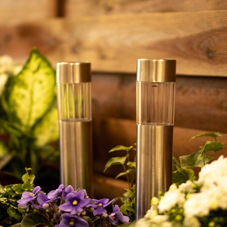 LED solární zahradní lampa. zapuštěná TUBA. nerezová ocel