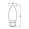 LED žárovka B35 svíčka B22d 3,4W = 40W 470lm 2700K teplá bílá CRI90 300° Filament Dimmable SUPERSTAR PLUS CLASSIC Osram