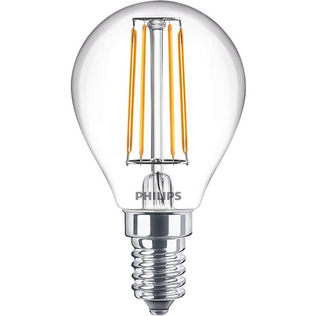 E14 P45 LED žárovka 4.3W = 40W 470lm 2700K Teplá bílá vlákno PHILIPS