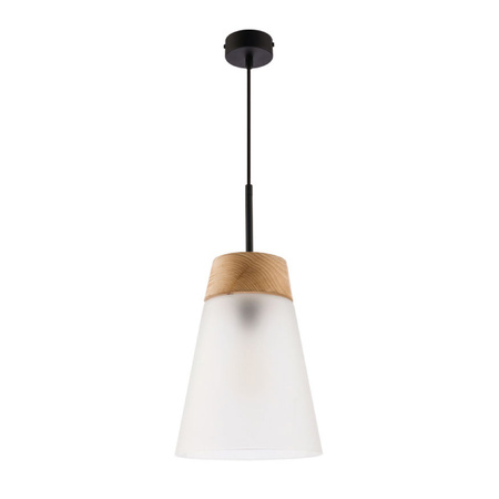 Závěsná stropní lampa DOMINO E27. Mléčný převis. moderní stínidlo Black Jupiter