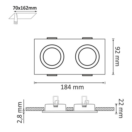 Stropní svítidlo DOUBLE SOUTH OPAL GOLDLUX (Polux) ČERNÁ GU10