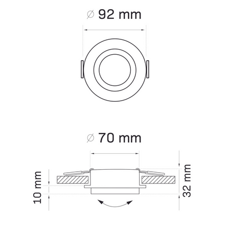 Bodové svítidlo MR16 Black Silver 12 V LIKA Sanico Goldlux Svítidlo pro zápustnou montáž