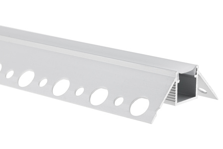 Podhledový Architektonický Rohový Hliníkový Profil Typ Z pro LED do Sádrokartonových Desek, 2m + Mléčná Krytka LUMILED